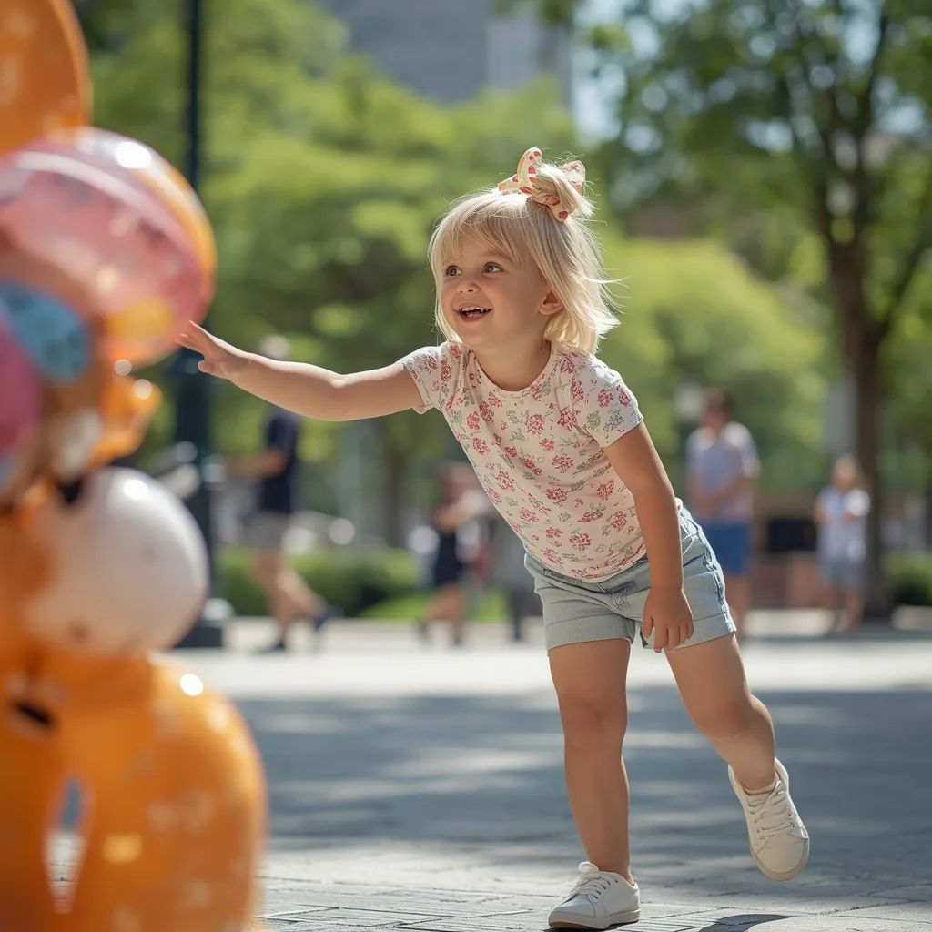 A Cute Girl's Delightful Reaction to a Balloon Animal – Indian Girl Authentic Rural Village Life prompts – AI generated example