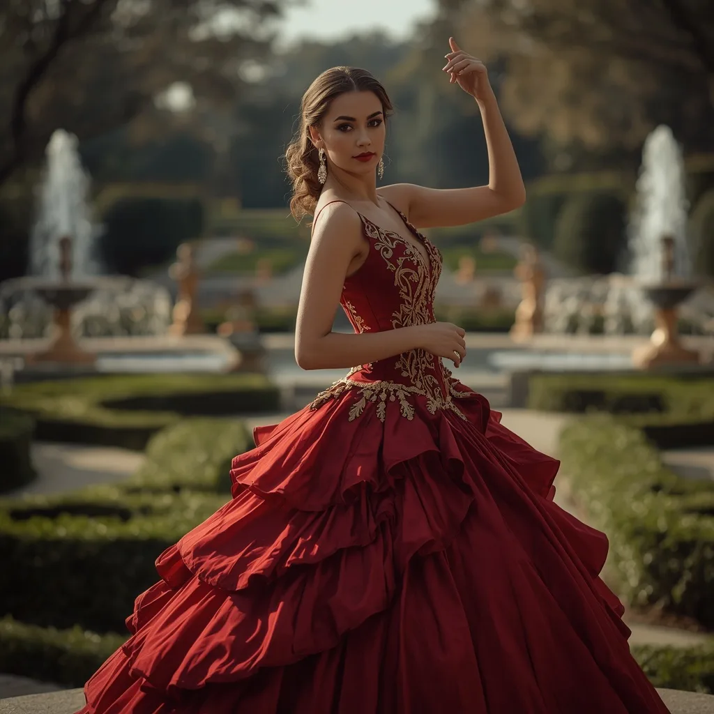 Beautiful Woman's Regal Pose in a Palace Garden – Indian Girl Authentic Rural Village Life prompts – AI generated example