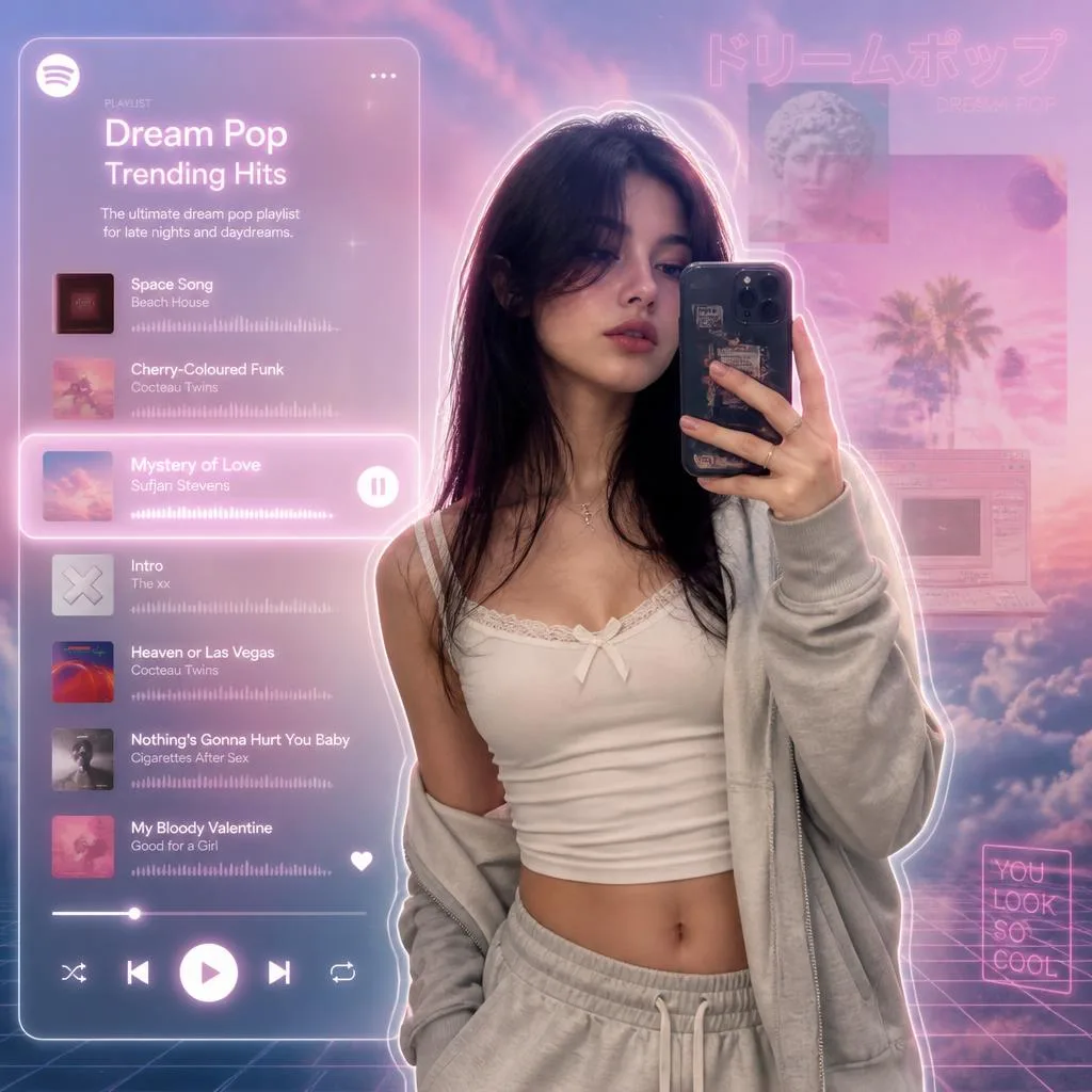 Dream Pop Album Art: A Pastel Spotify Poster – cinematic ai prompts – AI generated example