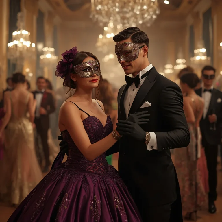 A Glamorous Couple at a Festive Masquerade Ball | Glamorous Couple Captured