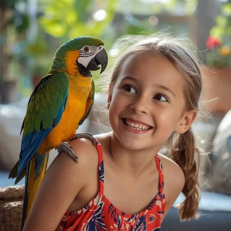 Cute Girl’s Playful Interaction with a Talking Parrot | Girl Girl Prompt