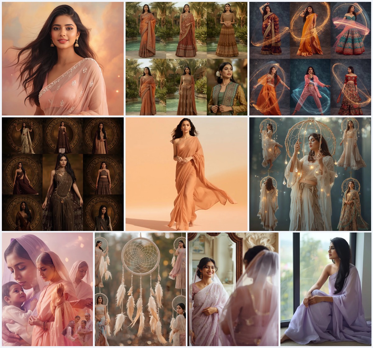 New 10 Fusion Saree AI Prompts for Bold and Experimental Styles